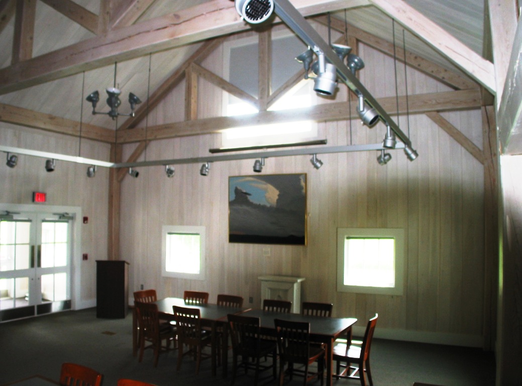 Library Theater with King Post Timber Trusses