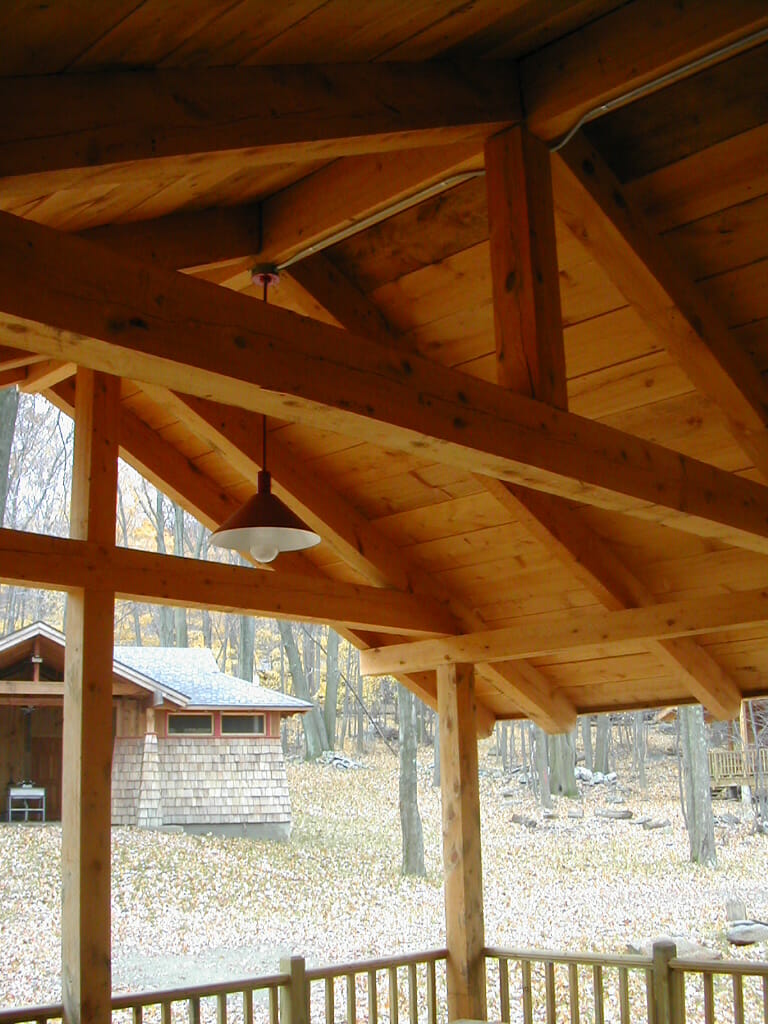 Camper Cabin Porch with Post & Beam Framing