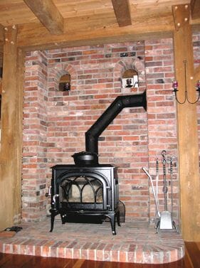 Wood Stove with Timber Surround