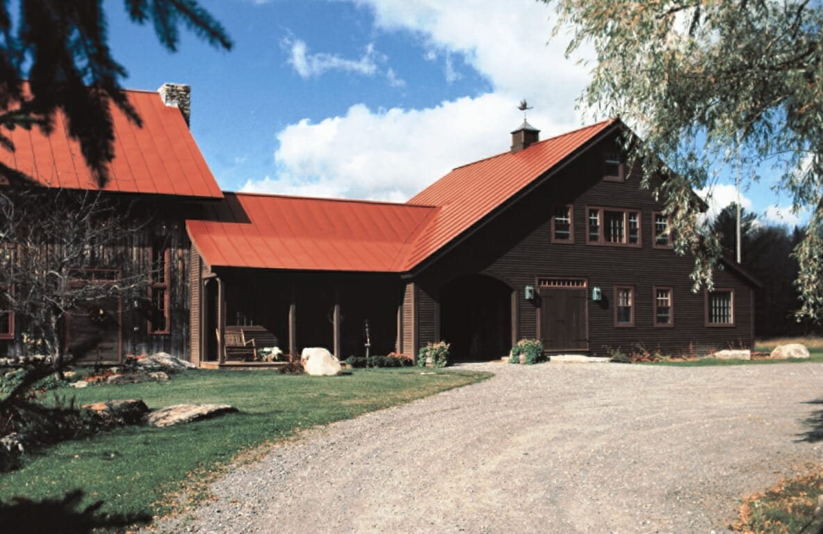 Post & Beam Farm House with Saltbox Design