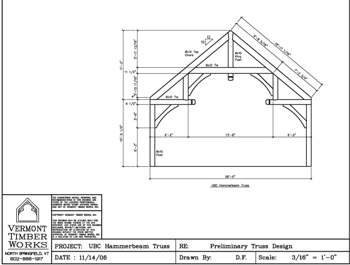 Initial Timber Frame Design for a Hammer Beam Bent