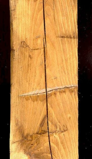 Golden Oak Stain on Hand Hewn Pine timber