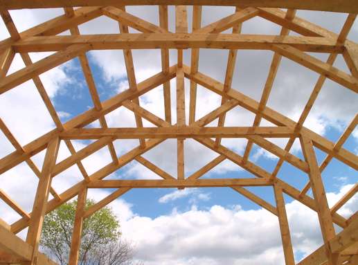 View from Inside of Post & Beam Barn
