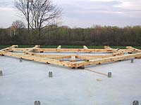 Timber Frame Bent on Deck
