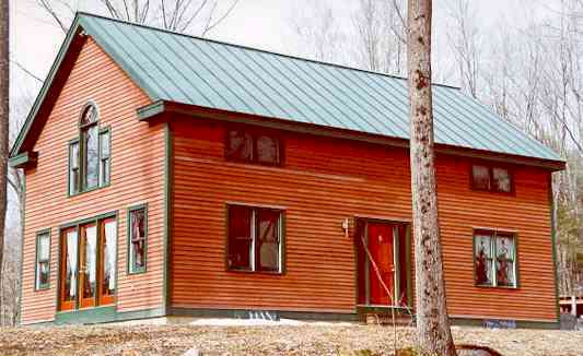 Exterior View of Timber Frame House