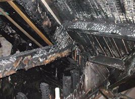 Detail of Interior Damage to Roof Structure