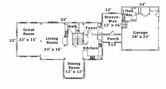 First Floor Plan of Future Timber Frame Home Addition
