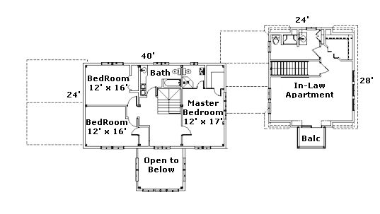 Second Floor Plan of Future Post & Beam Addition