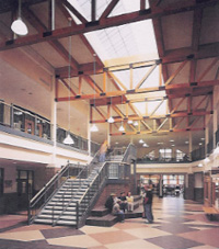 Metal Plate Connected Wood Trusses for Lobby Area