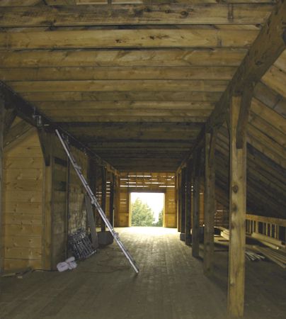 Inside Timber Frame Barn