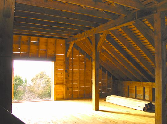Inside Post & Beam Barn