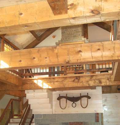 View of Hand Hewn Timbers