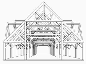View of Timber Frame Bent Style