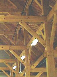 Interior Detail of Timber Frame Barn Joinery