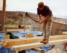 Hand Hewing with an Adze