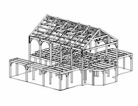 Hammer Beam Timber Frame View