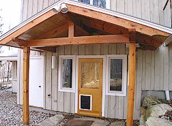 Timber Framed Entry showing Outdoor Heavy Timbers
