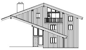 Side View of Post & Beam House with Addition