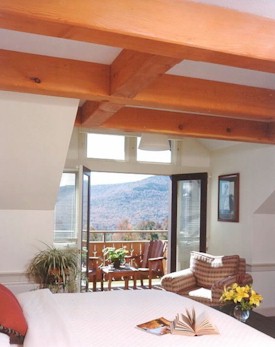 Ceiling Beams in Guest Room