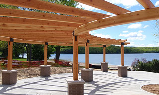 timber frame boat houses, timber frame pergolas, and timber frame entry ways