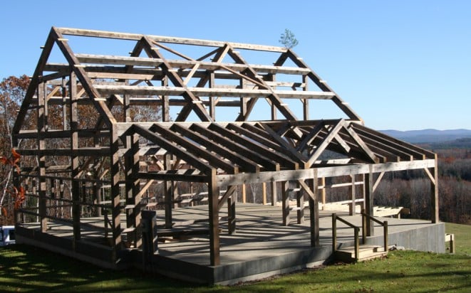 The Sands barn is in Dublin, NH. Vermont Timber Works provided a 
