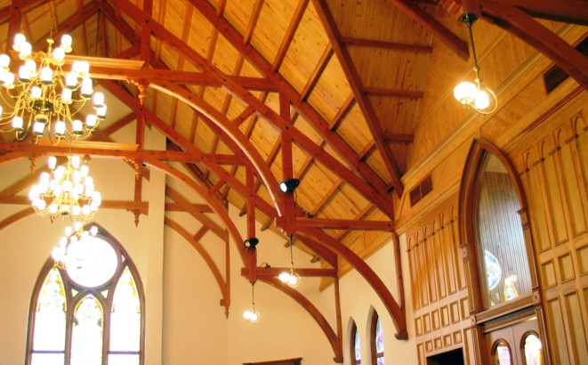 Modified Hammer Beam Trusses for a Cathedral Church Ceiling