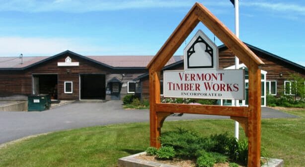 sign outside vermont timber works in north springfield, vermont