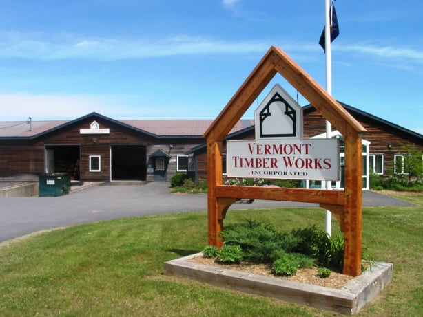 sign outside vermont timber works in north springfield, vermont