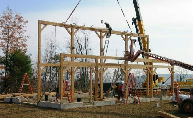 Timber Frame Barn Raising