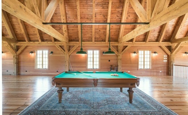 Pool Table in the Eberhart Gambrel Barn