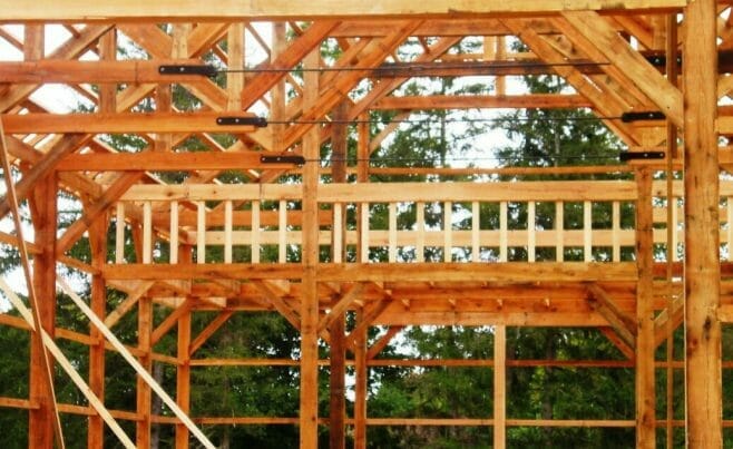 Timber Framed Rail for Loft Area