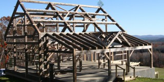 Antiqued native hemlock timber frame