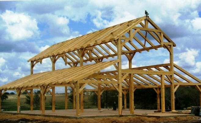 Completed Post & Beam Barn Exterior