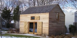 Exterior Post & Beam Barn with Sliding Barn Doors