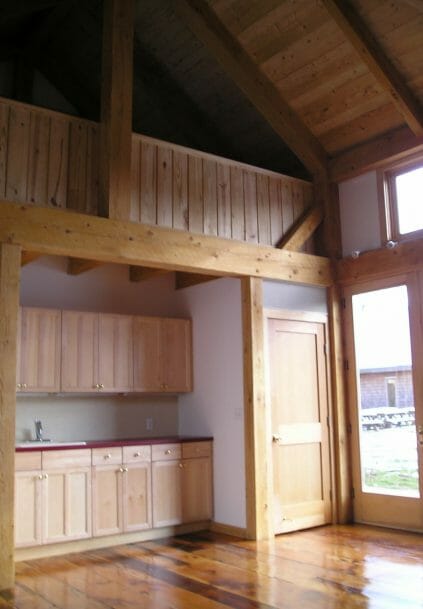 Walt Whitman Timber Frame Barn Interior