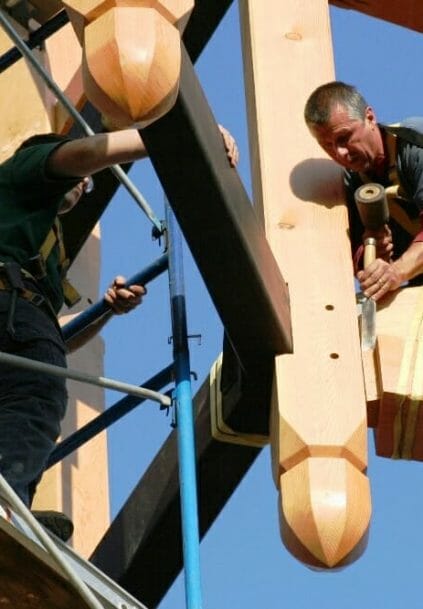 Trimming a Tenon Above Timber Finial