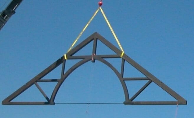 Arched Church Truss with Crane