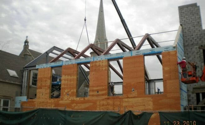 Placing Church Scissor Trusses