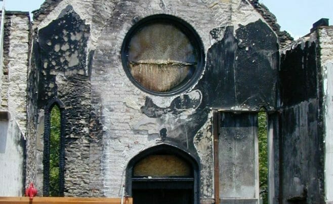 Fire Damaged Timber Frame Church