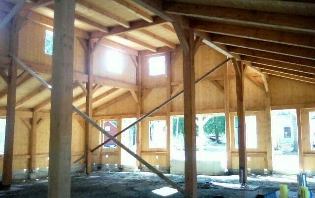 Interior of Dining Hall with Finished Timber Frame