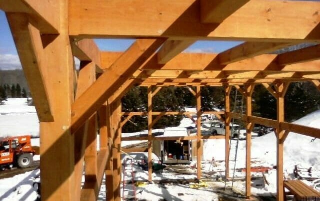 A Close Up of Timber Joinery on the Deer Lake Frame