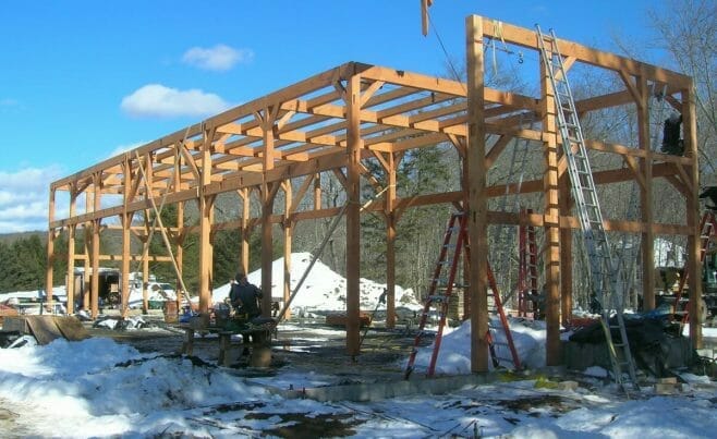 Connecticut Timber Frame Under Construction