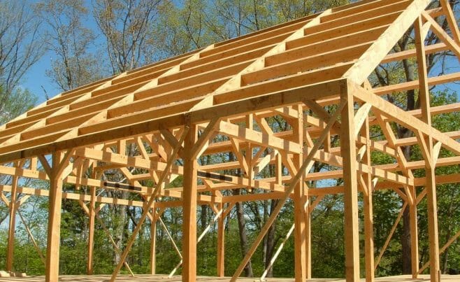 The Completed Post & Beam Frame for the Coastal Conservation Center