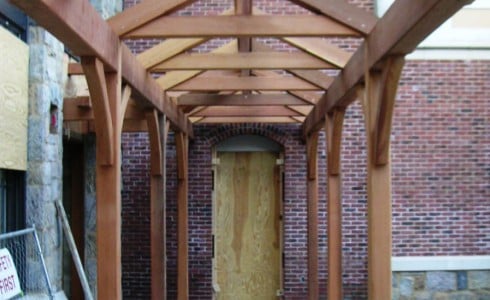 Beautiful Post and Beam Walkway