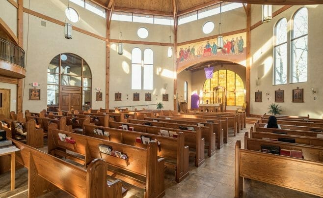 Interior of the Chapel for Holy Apostles Church