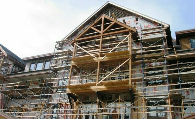 Wood Frame Balcony for Jay Peak