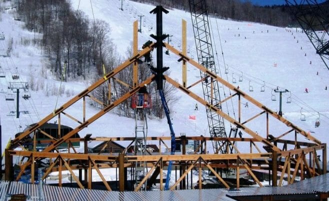 Ski Lodge Truss Raising