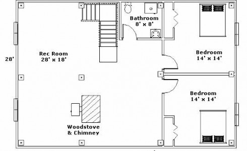 Second Floor Post & Beam Plan