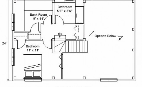 Second Floor Plan for Timber Home