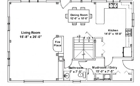 Post & Beam First Floor Plan